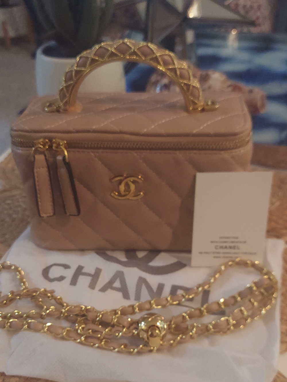 Rich Tan Vanity Makeup Case Crossbody GWP
